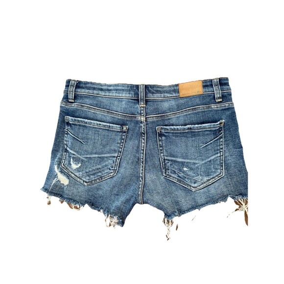 BKE Denim Stella Mid-Rise Distressed Cutoff Jean Shorts Raw Frayed Hem 29 - Picture 2 of 10